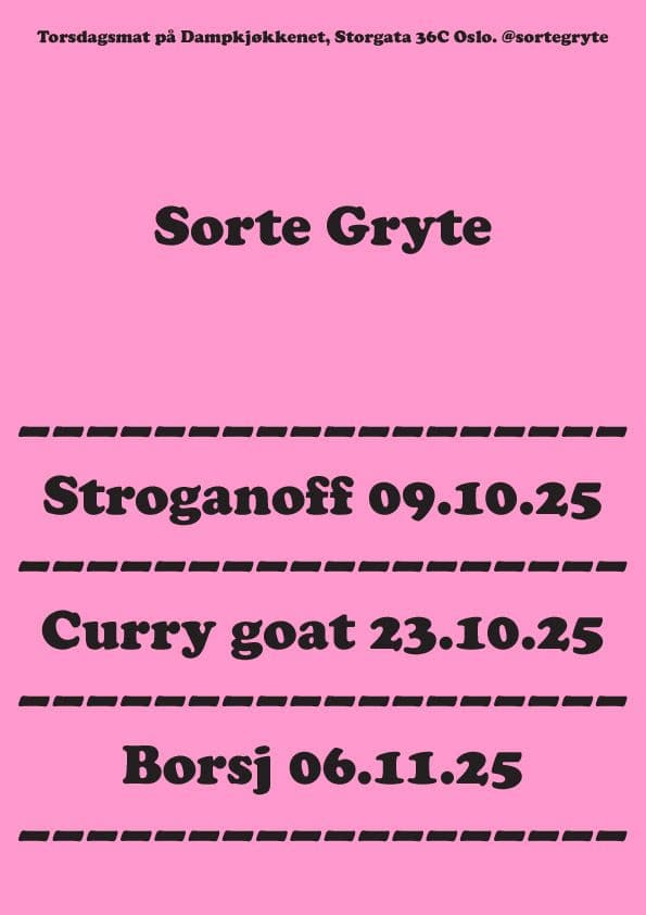 Sorte Gryte Biff Stroganoff