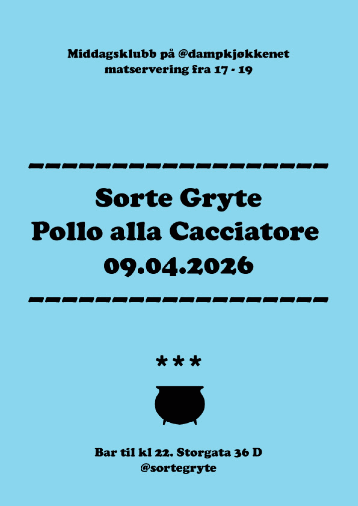 Sorte Gryte Pollo alla Cacciatore